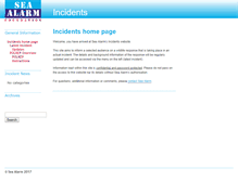 Tablet Screenshot of incidents.sea-alarm.org